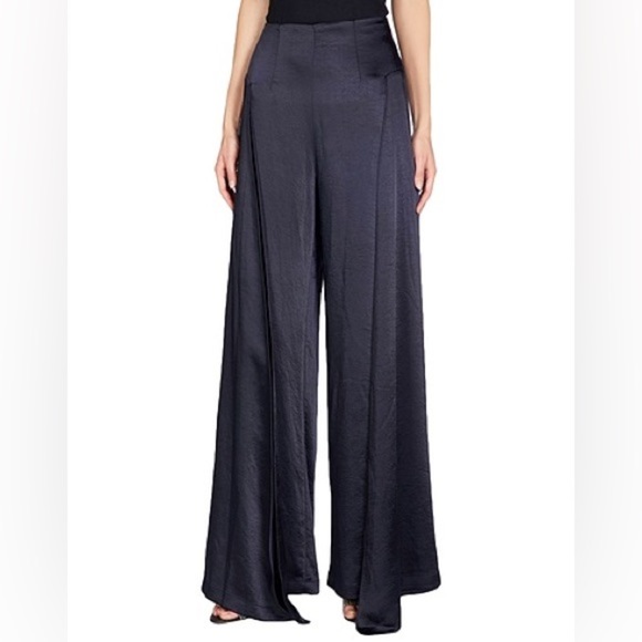 Paper London Lex Wide Leg Trouser Pants in Navy Size 14 - Picture 9 of 11